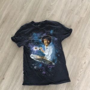 bob ross in space tee